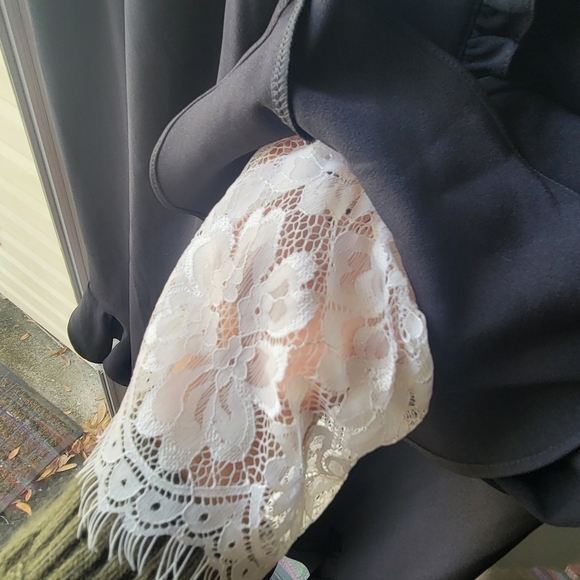 Lost City Women's Dress Victorian Gothic Style Med Black White Lace Full Zip NEW - Picture 11 of 16